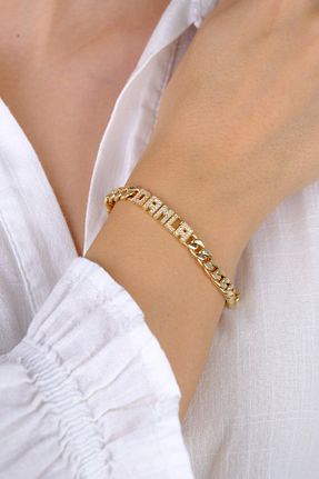 دستبند طلا طلائی زنانه 14 عیار Güzide Kuyumcu - کد 889684984