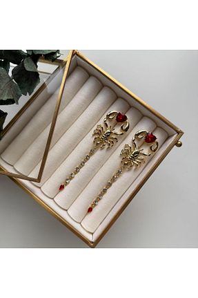گوشواره استیل (فولاد) رنگی روکش طلا Alice İsstanbul - کد 888929382