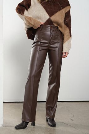 شلوار قهوه ای زنانه پلی استر Qutu Butik - کد 888939281
