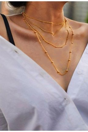گردنبند استیل ( فولاد ) طلائی استیل (فولاد) NKIE JEWELS - کد 888947112