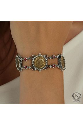 دستبند نقره نارنجی زنانه 925 عیار Nusret Takı - کد 31828212