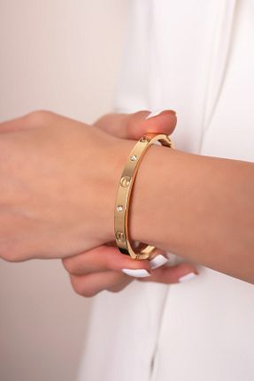 دستبند استیل (فولاد) طلائی استیل (فولاد) NKIE JEWELS - کد 888948889