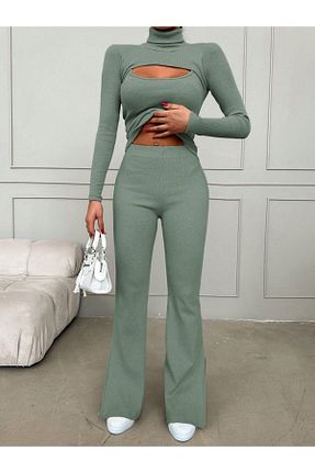 ست بالاتنه و پائین تنه سبز زنانه تریکو asya butik - کد 888950508