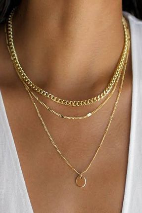 گردنبند استیل ( فولاد ) طلائی زنانه استیل (فولاد) NKIE JEWELS - کد 888947201