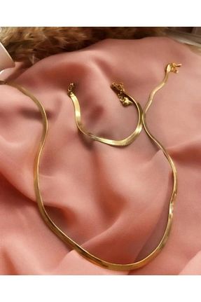 گردنبند استیل ( فولاد ) طلائی زنانه استیل (فولاد) Genel Markalar - کد 888946306