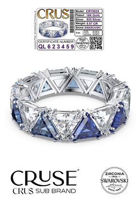 انگشتر نقره طوسی زنانه کریستال Cruse - کد 883310199