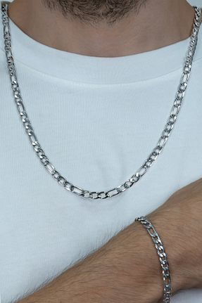 گردنبند استیل ( فولاد ) سفید مردانه استیل (فولاد) NKIE JEWELS - کد 888946885