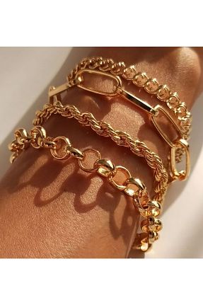 دستبند استیل (فولاد) طلائی استیل (فولاد) NKIE JEWELS - کد 889705573
