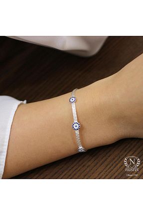 دستبند نقره زنانه 925 عیار Nusret Takı - کد 51484327