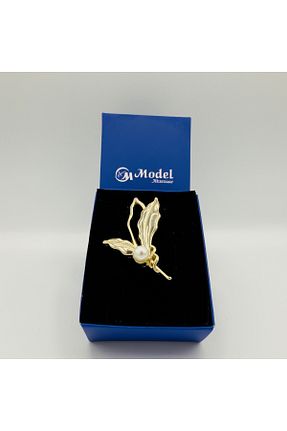 سنجاق سینه طلائی زنانه فلزی model aksesuar - کد 641897182