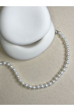 گردنبند مروارید سفید مروارید آب شیرین Zey Jewellery - کد 888418799