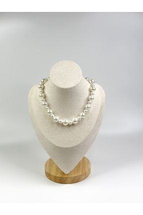 گردنبند مروارید سفید مروارید آب شیرین Zey Jewellery - کد 888418793