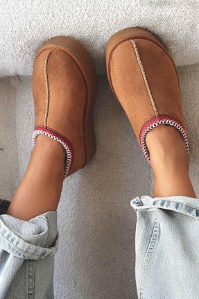 دمپائی قهوه ای زنانه پارچه ای MİLAYA SHOES - کد 889009230