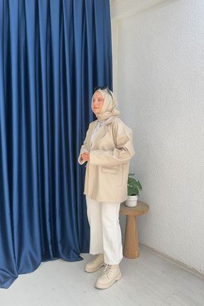 کت بژ زنانه اورسایز lurex moda - کد 888864212