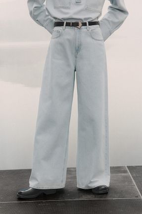 شلوار جین آبی زنانه پاچه گشاد H&M - کد 889874571
