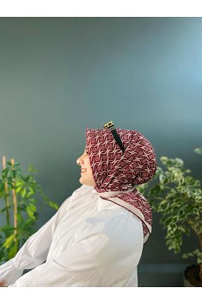 روسری زرشکی پنبه پلی استر Onur - کد 889065181