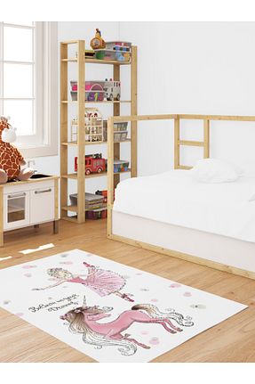 فرش صورتی زیره ضد لغزش Alina Carpet - کد 889057270
