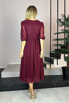 لباس مجلسی و فارغ التحصیلی زرشکی زنانه توری gesmoda - کد 174712730