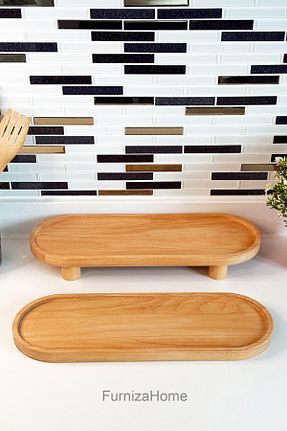سینی قهوه ای چوب Furniza Home - کد 887507819