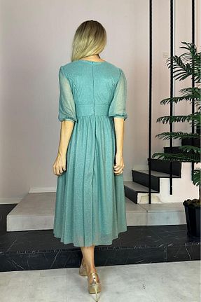 لباس مجلسی و فارغ التحصیلی سبز زنانه توری gesmoda - کد 314614799