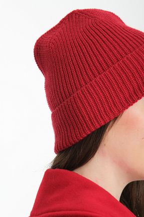 کلاه پشمی قرمز زنانه اکریلیک Wega Moda - کد 888984201