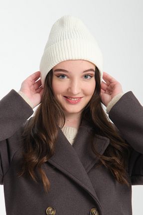 کلاه پشمی بژ زنانه اکریلیک Wega Moda - کد 888984193