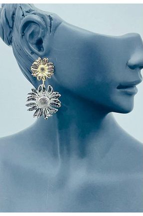 گوشواره جواهر رنگی فلزی TRENDTAKI - کد 883608964