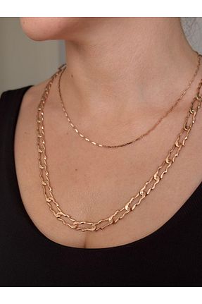 گردنبند استیل ( فولاد ) زرد زنانه رودیوم Gold Garden - کد 880746832
