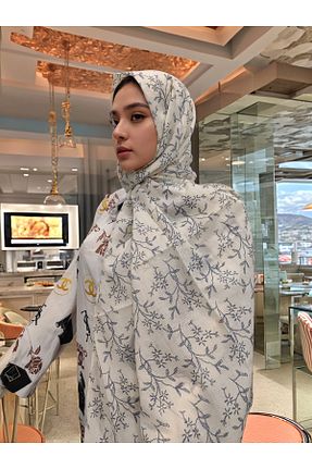 شال سفید زنانه پنبه ای onliecraft - کد 884696323