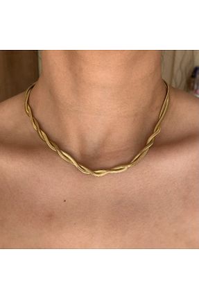 گردنبند استیل ( فولاد ) طلائی استیل (فولاد) melsilver - کد 889261496