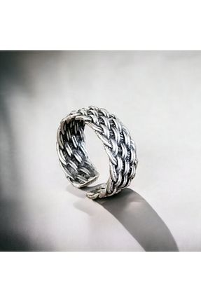 انگشتر جواهر مردانه روکش نقره Atolyezone - کد 937406179