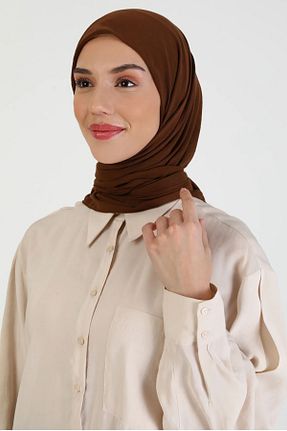 روسری قهوه ای پنبه ای HAREM SCARF - کد 889271660