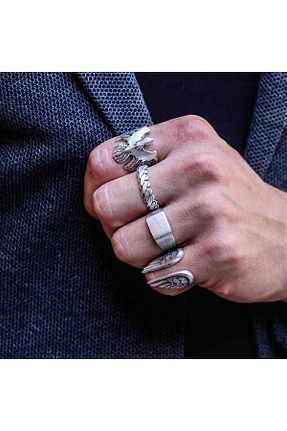 انگشتر جواهر زنانه روکش نقره Atolyezone - کد 937406284
