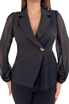 بلوز مشکی زنانه ساده Moda Amore - کد 889273047