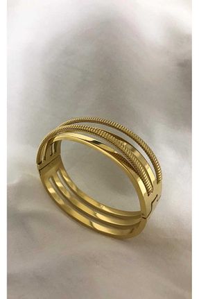 دستبند استیل (فولاد) زرد زنانه استیل ضد زنگ stainless steel - کد 889290509