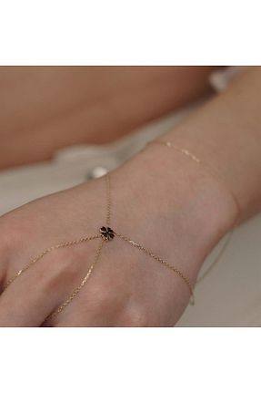 دستبند طلا زرد زنانه 14 عیار İzgi Kuyumculuk - کد 807627976