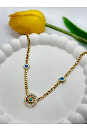 گردنبند استیل ( فولاد ) طلائی استیل (فولاد) Staınless - کد 889371985