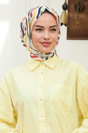 شال سفید زنانه پنبه ای İpekhan - کد 447136799