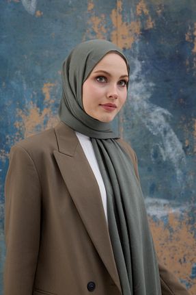 شال سبز زنانه پنبه ای İpekhan - کد 889380158