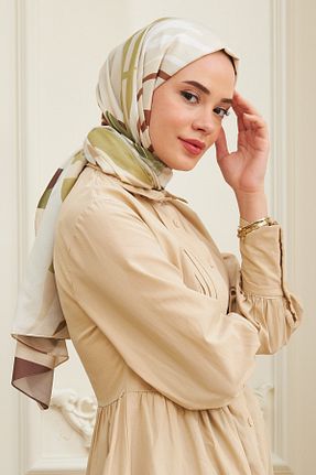 شال قهوه ای زنانه پنبه پلی استر İpekhan - کد 446763389