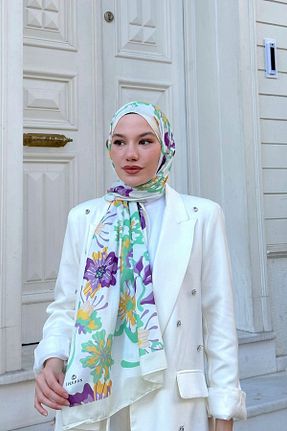 شال سفید زنانه پنبه پلی استر İpekhan - کد 772362434