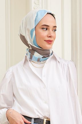 شال آبی زنانه پنبه پلی استر İpekhan - کد 446625139