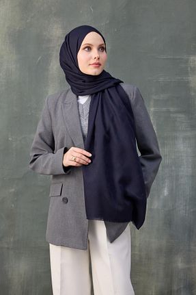 شال سرمه ای زنانه پنبه ای İpekhan - کد 889380131