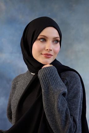شال مشکی زنانه پنبه ای İpekhan - کد 889379877