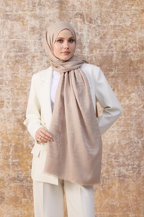شال بژ زنانه پنبه ای İpekhan - کد 921672614