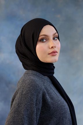 شال مشکی زنانه پنبه ای İpekhan - کد 889379877