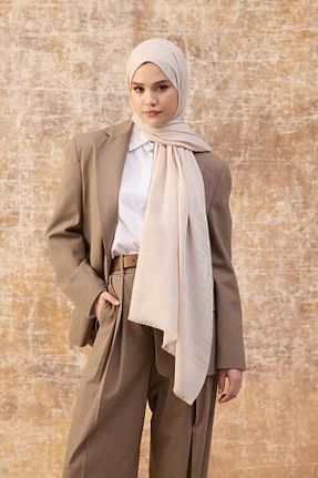 شال سفید زنانه پنبه ای İpekhan - کد 921672608