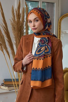 شال نارنجی زنانه İpekhan - کد 832896216
