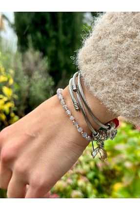 دستبند جواهر طوسی زنانه سنگ طبیعی Gökçeada - کد 876977020