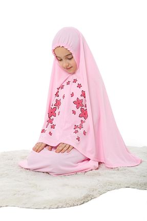 لباس حجاب صورتی بچه گانه رگولار elanesa - کد 890194375